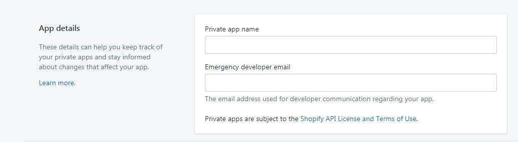 Create a new Shopify app for Integration with Asaan Retail